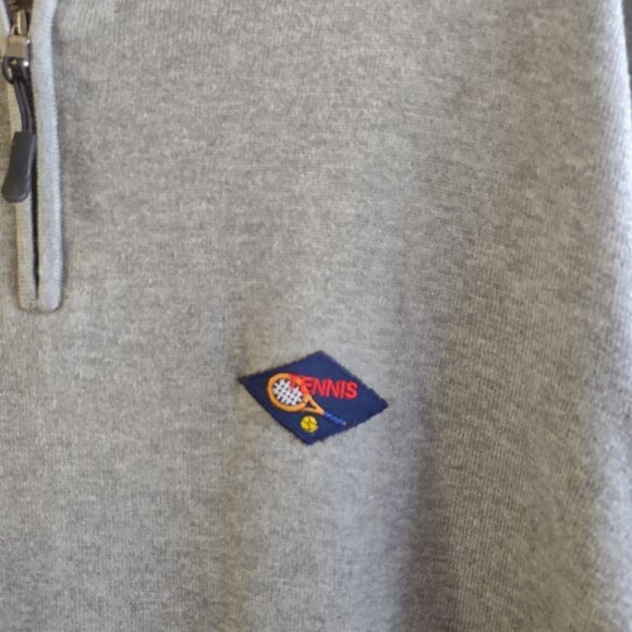 Vintage Lands End Men's 1/4 Zip Pullover Retro Embroidered Tennis Size 46-48 XL - Picture 6 of 7